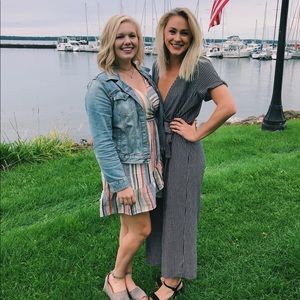 Black and white stripped jumpsuit